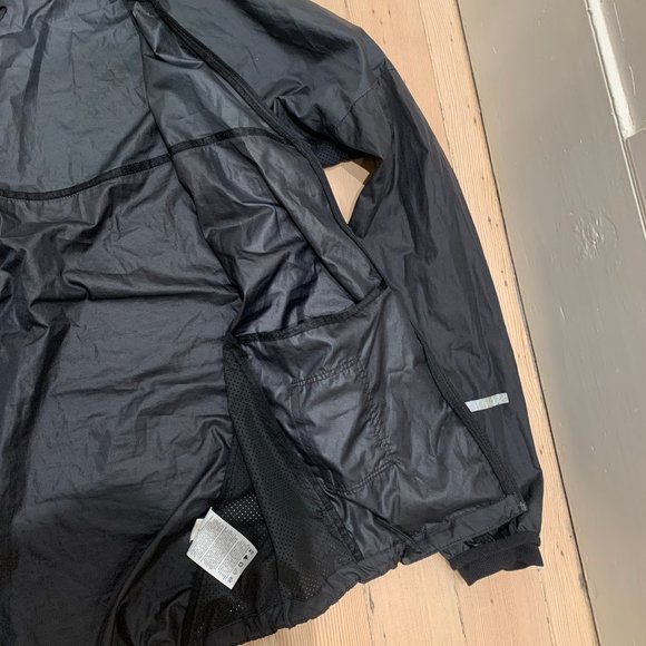 Nike Windbreaker Black Mens Size Medium Lightweight Removeable Hood Zip Pockets - Picture 7 of 15